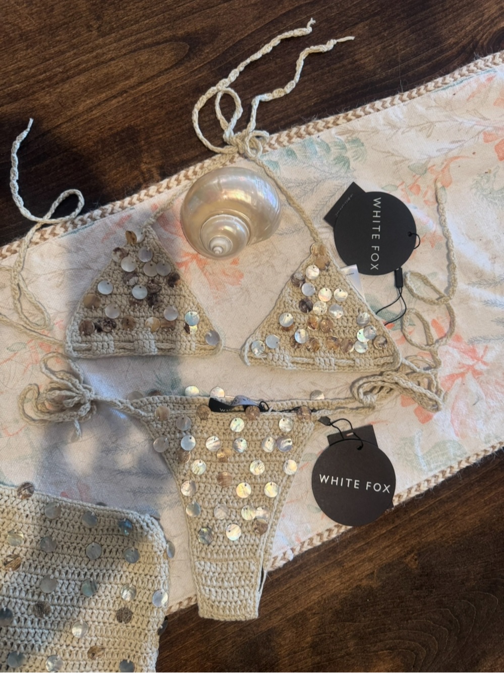 White Fox Boutique Hidden Treasures bikini and Neptune shell skirt - Picture 7 of 16